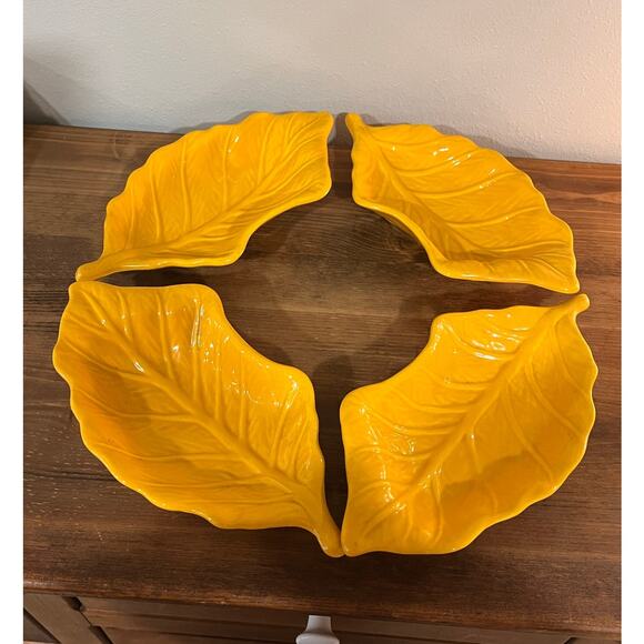 Vintage Other - Vintage California Pottery Leaf Dish – CALIF. USA 48 Yellow Ceramic Fall Decor
